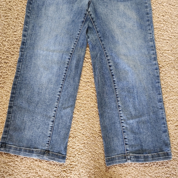 NYDJ Theresa wide-leg crop jean Size 12. Medium wash denim Loire - Picture 3 of 14